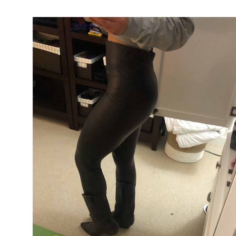High waisted “pleather” leggings